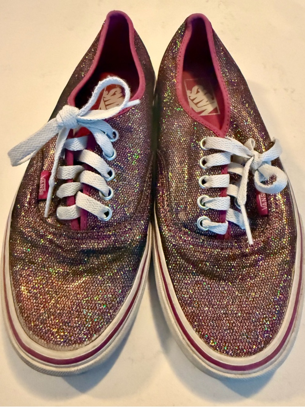 Women's Vans Authentic Iridescent Glitter Fest in Fuchsia sz 9 - Picture 3 of 7